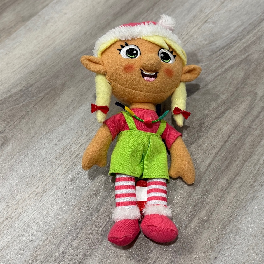Christmas Elf Plush Doll Shelf Sitter Red Green Holiday Decor Cute 10”
